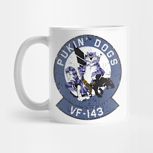 Grumman F-14 Tomcat - VF-143 Pukin' Dogs - Grunge Style Mug